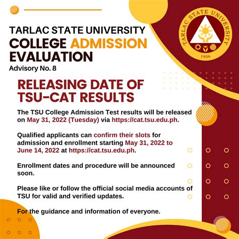 TSU College Admission Evaluation Advisory No. 8 .